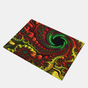 Christmas Colours Mandelbrot Door Mat