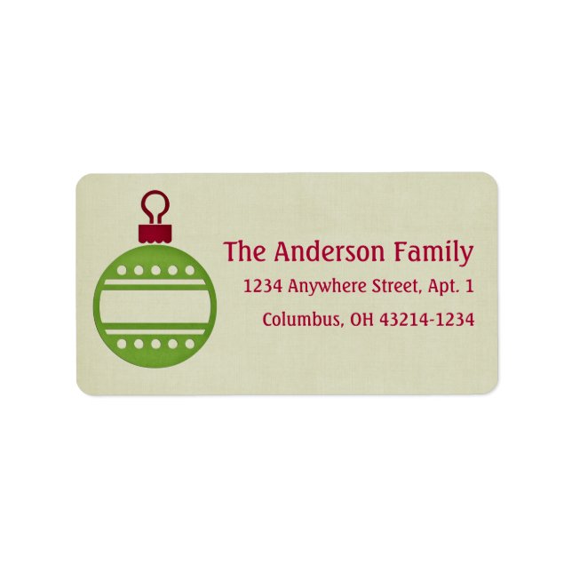 Christmas Colours Ornament Return Address Label (Front)