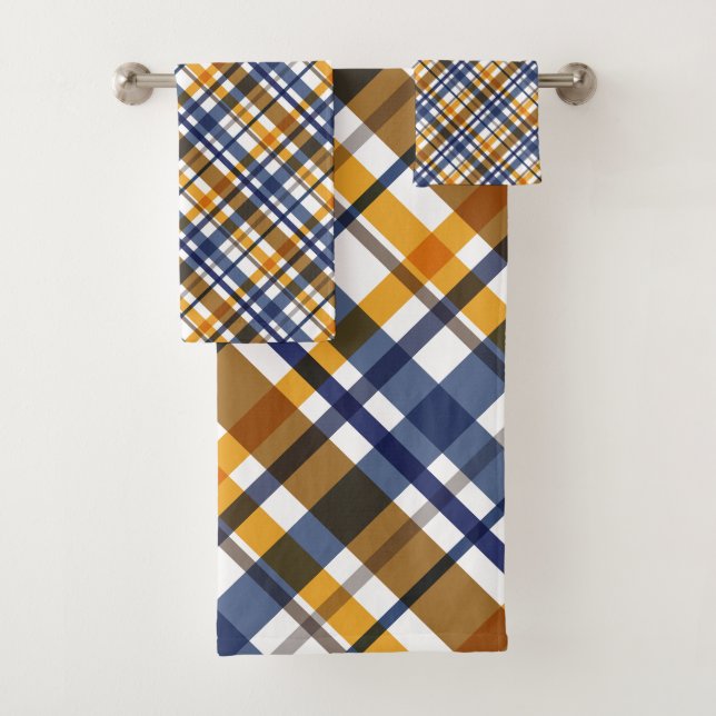 Christmas Colours Plaid  Bath Towel Set (Insitu)