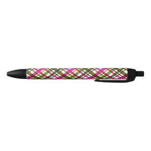 Christmas Colours Plaid  Black Ink Pen