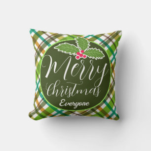 Christmas Colours Plaid  Cushion