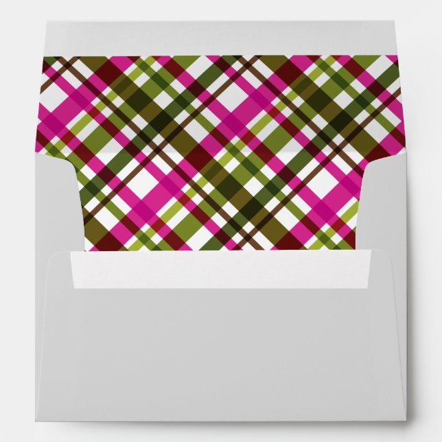 Christmas Colours Plaid  Envelope (Back (Bottom))