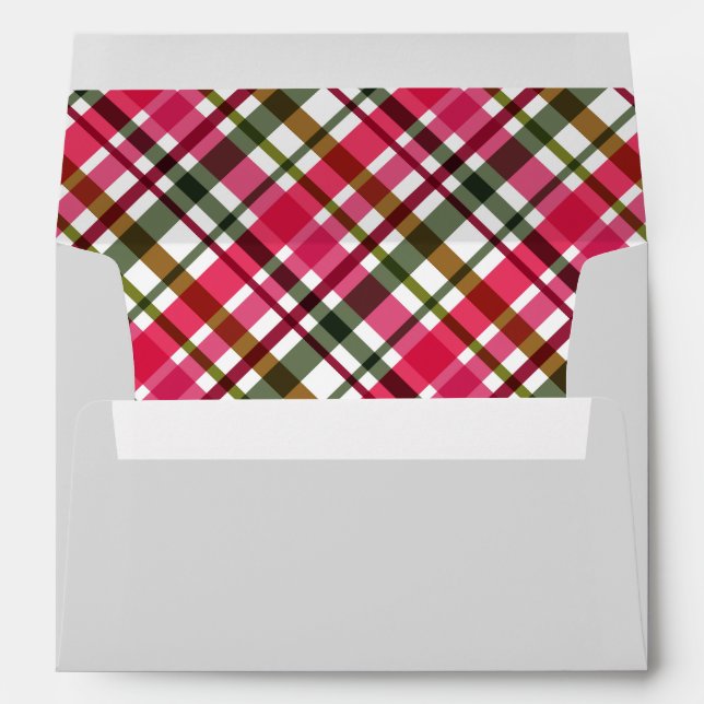 Christmas Colours Plaid  Envelope (Back (Bottom))