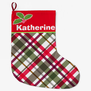 Christmas Colours Plaid Stocking