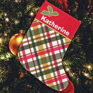 Christmas Colours Plaid Stocking