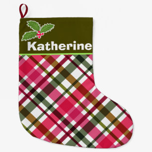 Christmas Colours Plaid Stocking