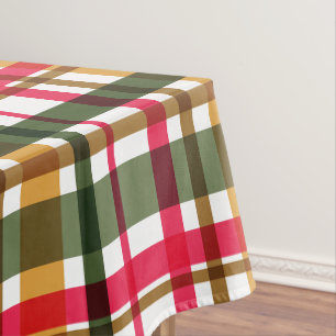Christmas Colours Plaid Tablecloth