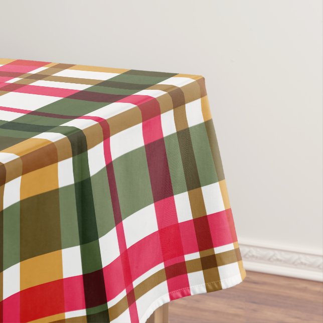 Christmas Colours Plaid  Tablecloth (In Situ)