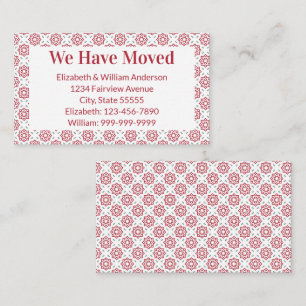 Christmas Colours Red and White Moving Announcemen Enclosure Card