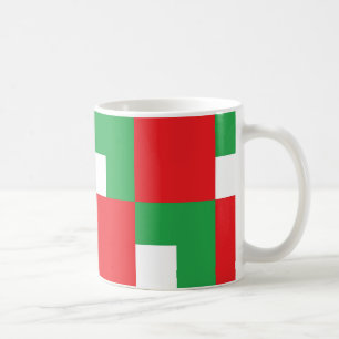 Christmas colours red green white coffee mug
