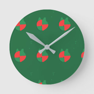 Christmas Colours Round Clock