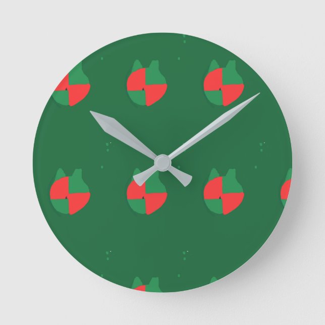 Christmas Colours Round Clock (Front)