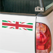 Christmas Colours Union Jack Bumper Sticker (On Truck)