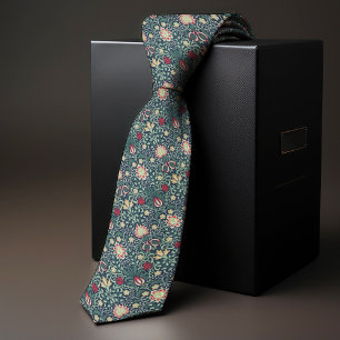 Christmas Colours Vintage Floral Morris Men's Tie