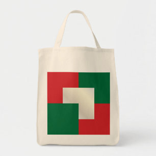 Christmas colours white gold, red, green tote bag