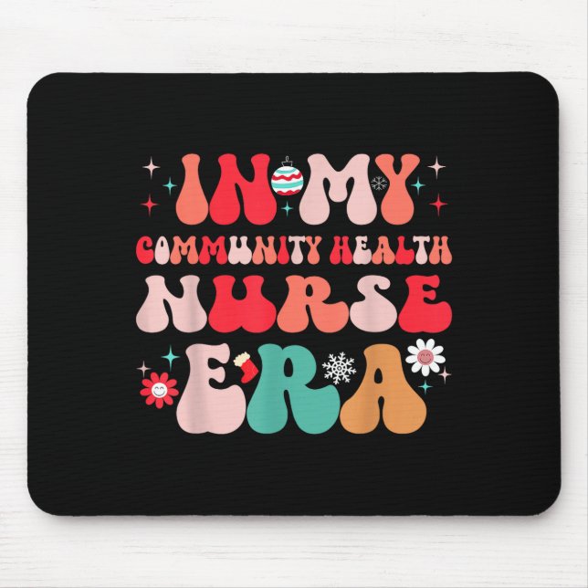 Christmas Community Health Nurse Present For Funny Mouse Pad (Front)