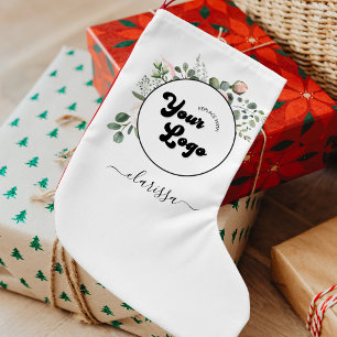Christmas Company Business Logo & Employee Name Small Christmas Stocking