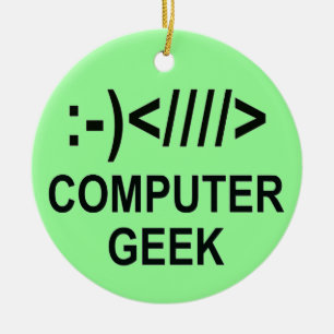 Christmas Computer Geek Ceramic Tree Decoration