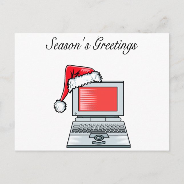 Christmas Computer Holiday Postcard (Front)