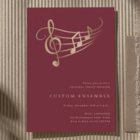 Christmas Concert Gold Red Elegant Minimal