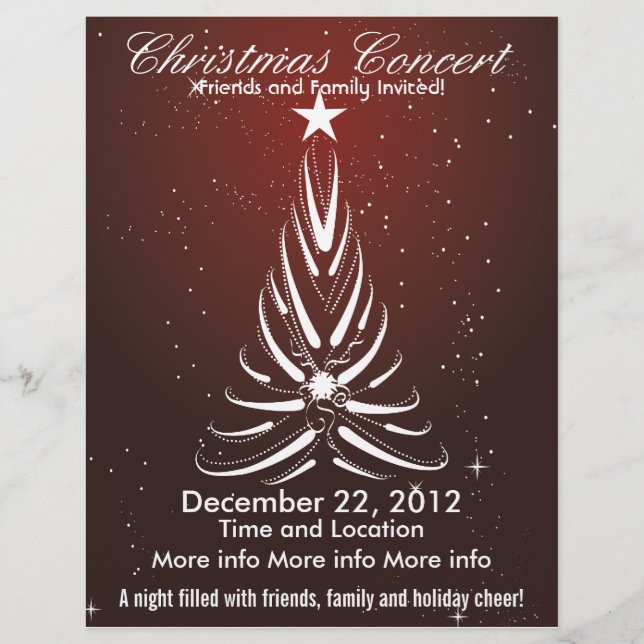 Christmas Concert White Tree Flyer (Front)