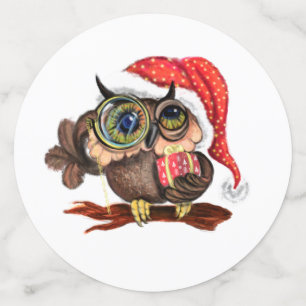 Christmas Confetti Baby Owl with Gifts