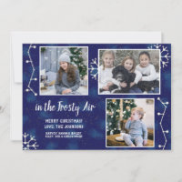 Christmas Constellation Family Photo Collage Blue
