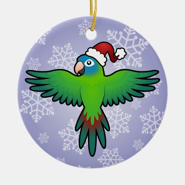 Christmas Conure / Lorikeet / Parrot Ceramic Ornament (Front)