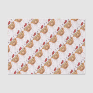 christmas coo Highland Cow with Christmas Hat Tissue Paper