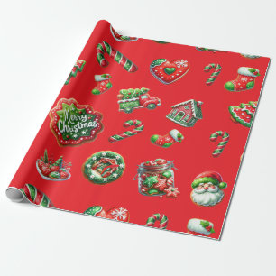 Christmas cookie baker pattern wrapping paper
