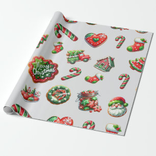 Christmas cookie baker pattern wrapping paper