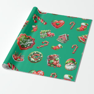 Christmas cookie baker pattern wrapping paper