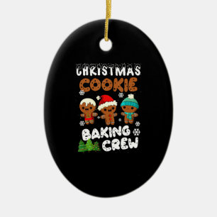 Christmas cookie baking crew   christmas present ceramic ornament