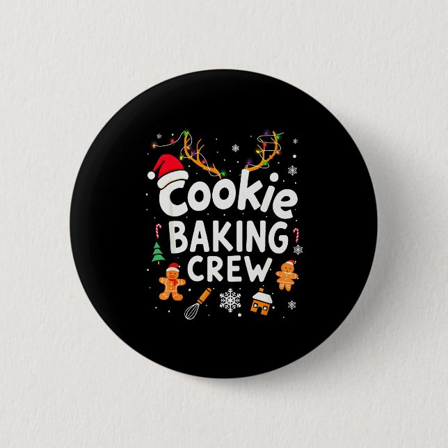Christmas Cookie Baking Crew Family Baking Team Fu 6 Cm Round Badge (Front)