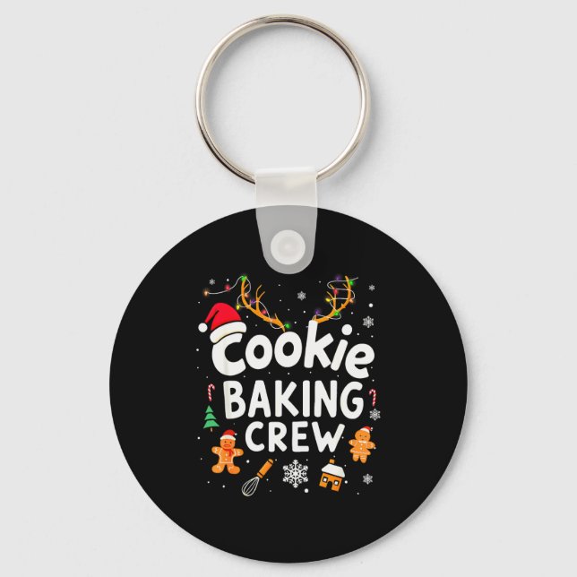 Christmas Cookie Baking Crew Family Baking Team Fu Key Ring (Front)