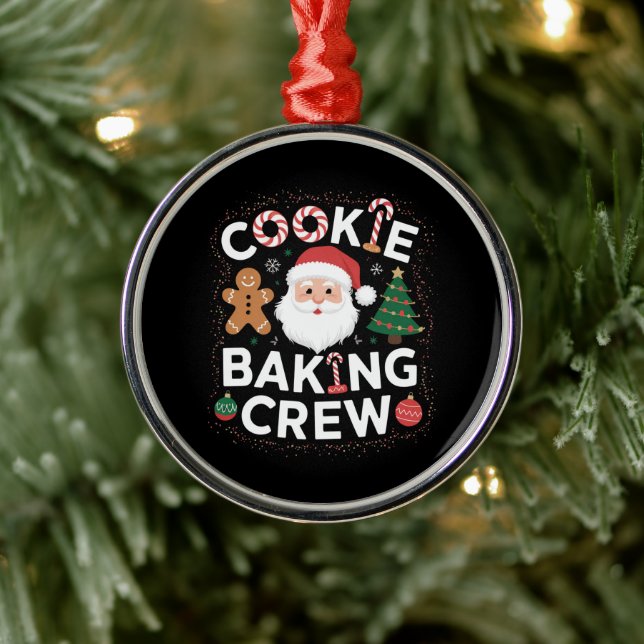 Christmas Cookie Baking Crew Family Christmas  Metal Ornament (Tree)