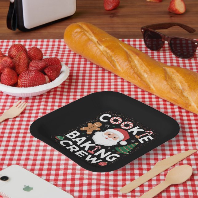 Christmas Cookie Baking Crew Family Christmas  Paper Plate (Picnic)