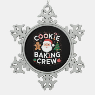 Christmas Cookie Baking Crew Family Christmas Snowflake Pewter Christmas Ornament