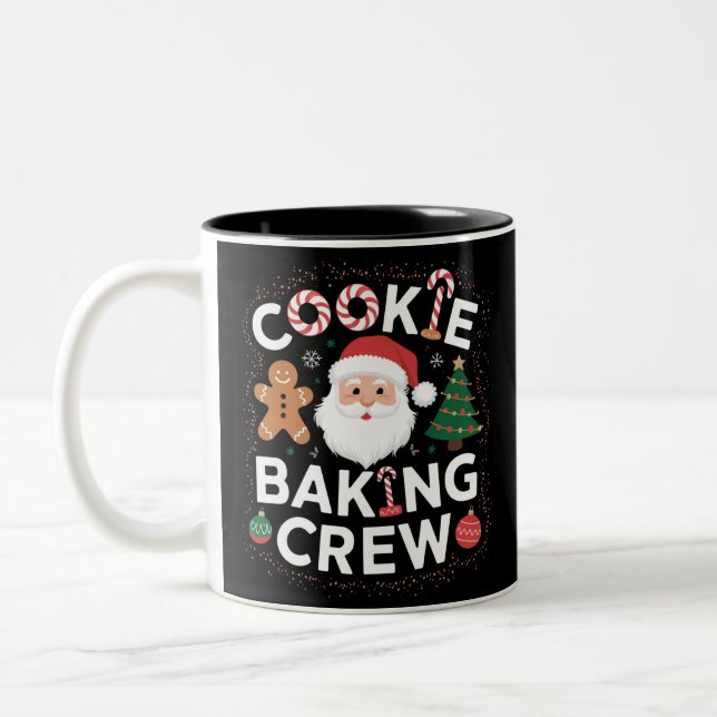 Christmas Cookie Baking Crew Family Christmas  Two-Tone Coffee Mug (Left)