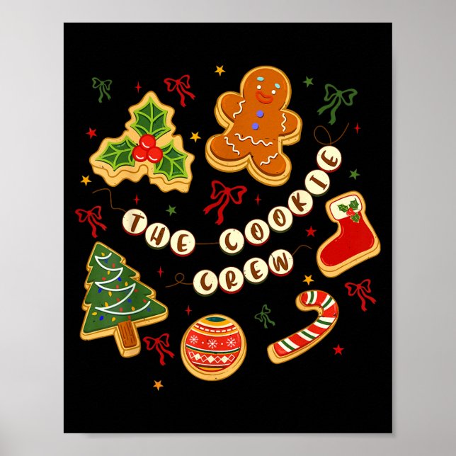 Christmas Cookie Baking Crew For Women Basker Seni Poster (Front)