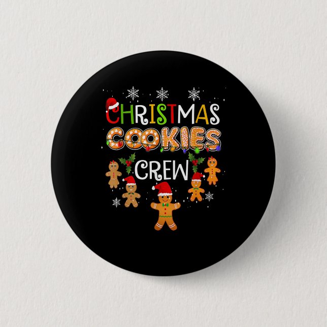 Christmas Cookie Baking Crew Funny Pyjamas Family  6 Cm Round Badge (Front)
