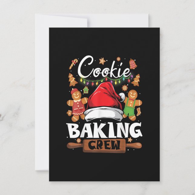 Christmas Cookie Baking Crew Funny Pyjamas Family  Invitation (Front)