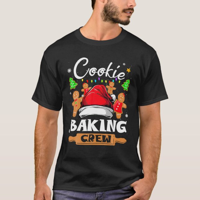 Christmas Cookie Baking Crew Funny Pyjamas Family T-Shirt (Front)
