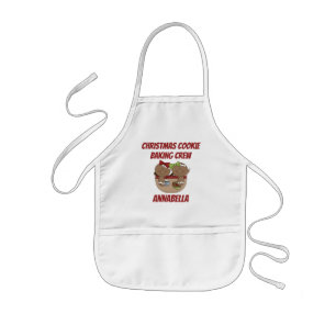 Christmas cookie baking crew gingerbread kids apron