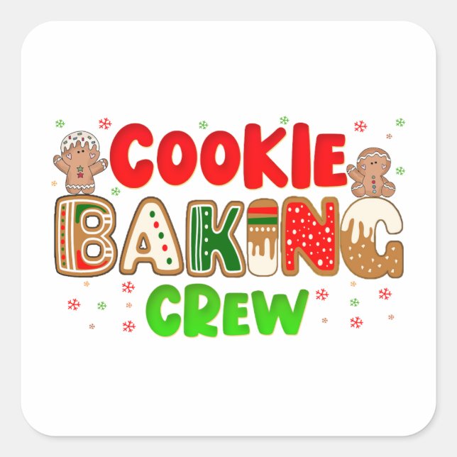 Christmas Cookie Baking Crew Group Matching Xmas   Square Sticker (Front)