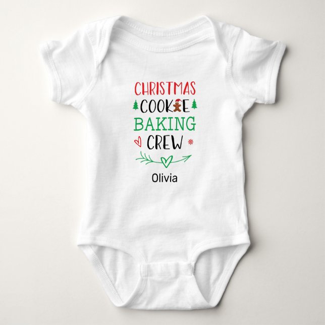 Christmas Cookie Baking Crew Matching Family Baby Bodysuit (Front)