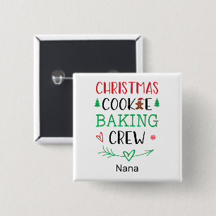 Christmas Cookie Baking Crew Matching Family Name 15 Cm Square Badge