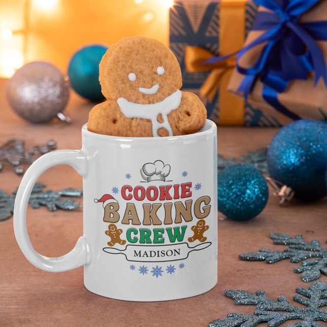 Christmas Cookie Baking Crew Personalised Holiday Coffee Mug (Creator Uploaded)