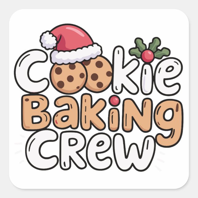 Christmas Cookie Baking Crew Xmas Holiday  Square Sticker (Front)