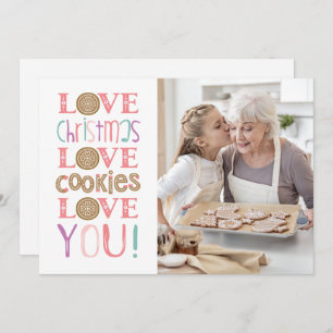 Christmas Cookie Baking Family Photo Holiday Card